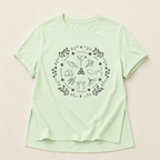 Women's 'Wheel of the Year' Relaxed Fit T-Shirt in grey print
