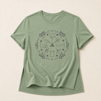 Women's 'Wheel of the Year' Relaxed Fit T-Shirt in grey print