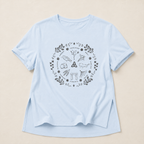 Women's 'Wheel of the Year' Relaxed Fit T-Shirt in grey print