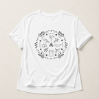 Women's 'Wheel of the Year' Relaxed Fit T-Shirt in grey print