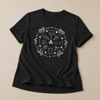 Women’s ‘Wheel of the Year’ Relaxed Fit T-Shirt with Cream Print