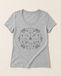 Women's Wheel of the Year Scoop Neck T-Shirt - grey print