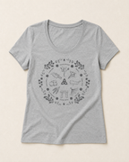 Women's Wheel of the Year Scoop Neck T-Shirt - grey print