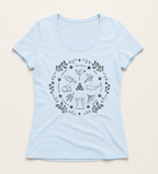 Women's Wheel of the Year Scoop Neck T-Shirt - grey print