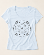 Women's Wheel of the Year Scoop Neck T-Shirt in cream print
