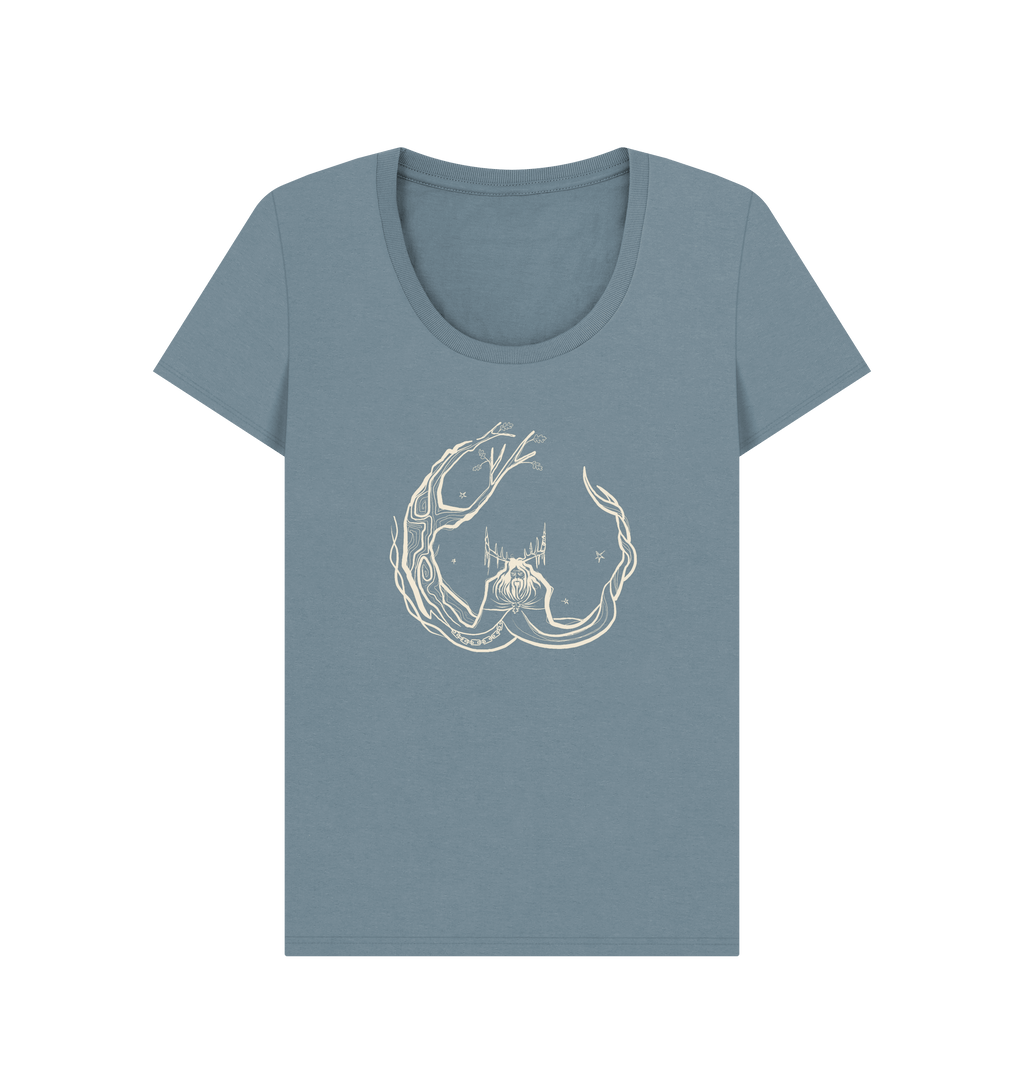 Stone Blue Printed T-shirt Front