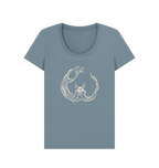 Stone Blue Printed T-shirt Front
