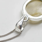 Golden Rutilated Quartz Oval Pendant in Sterling Silver