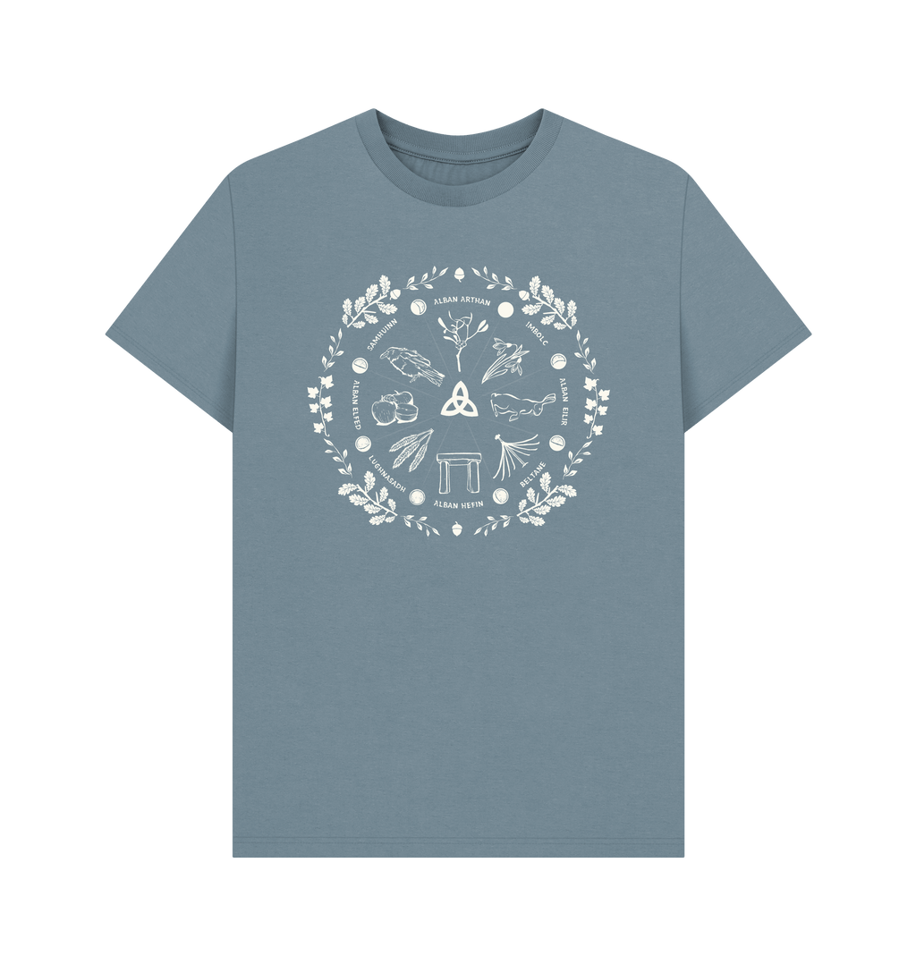 Stone Blue Printed T-shirt Front