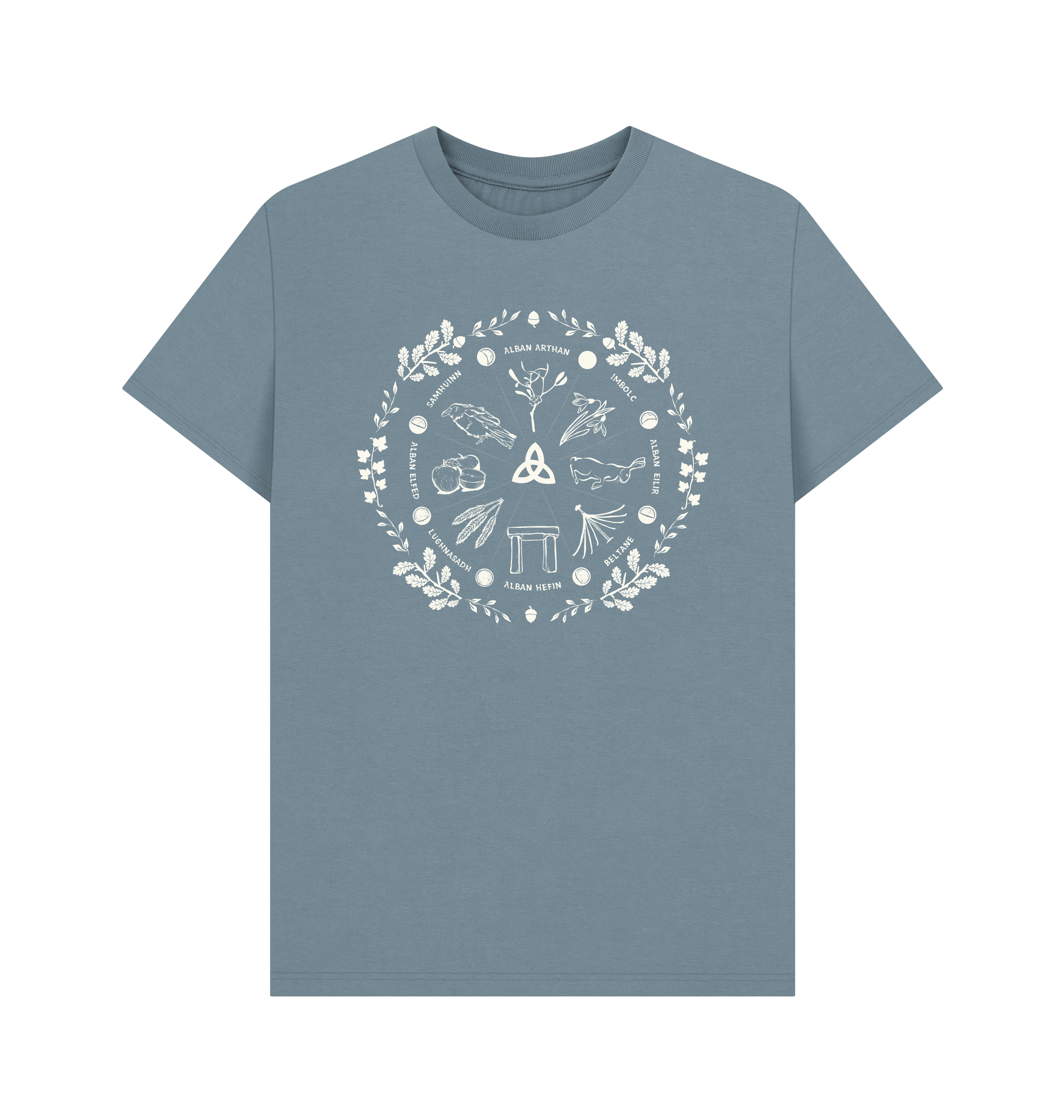 Stone Blue Printed T-shirt Front