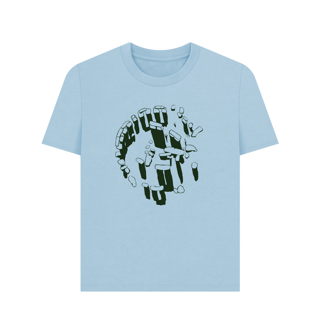 Milky Blue Printed T-shirt Front