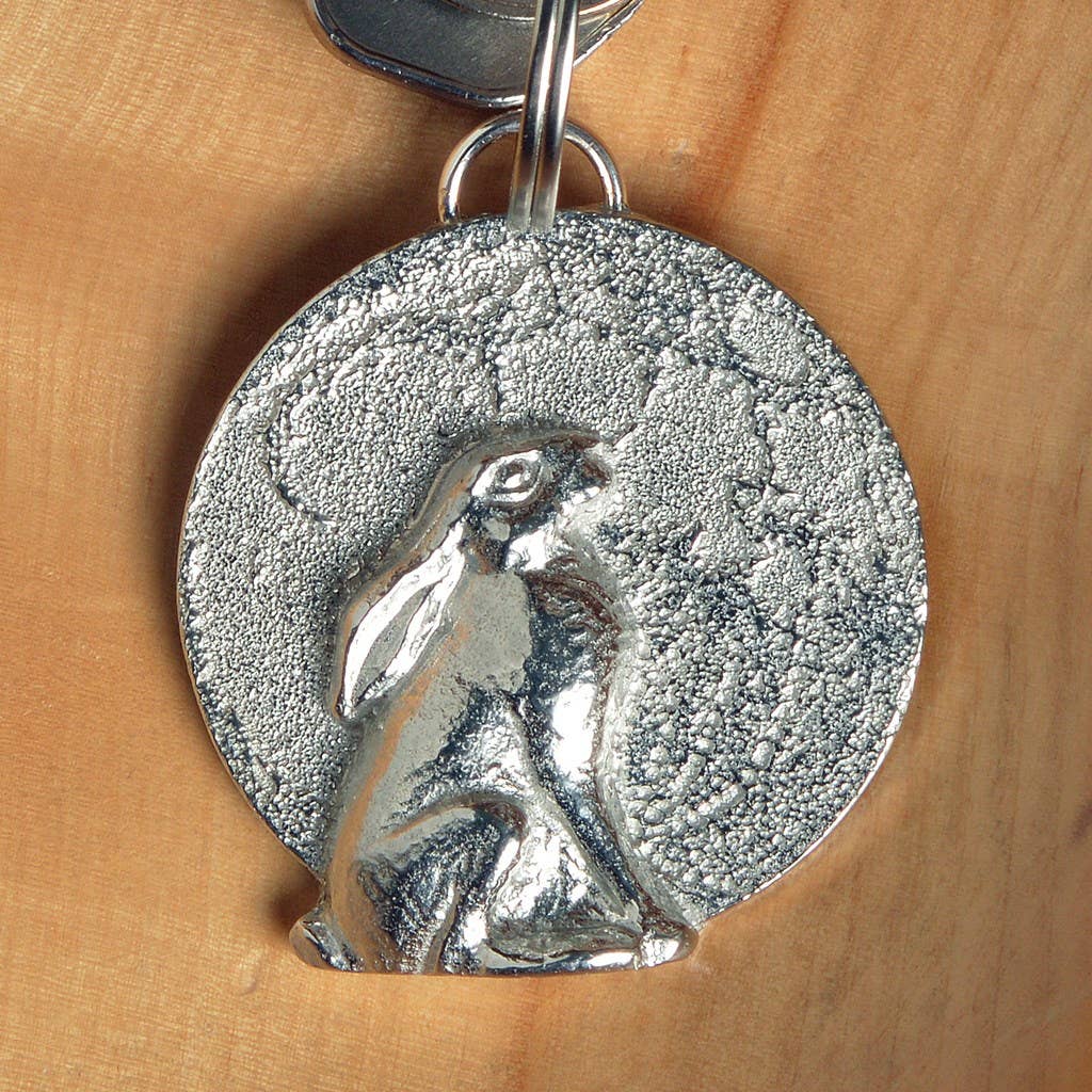 Moongazing Hare Pewter Keyring