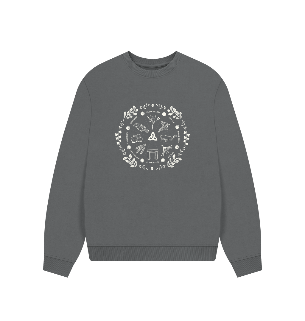 Slate Grey Printed Sweater Front