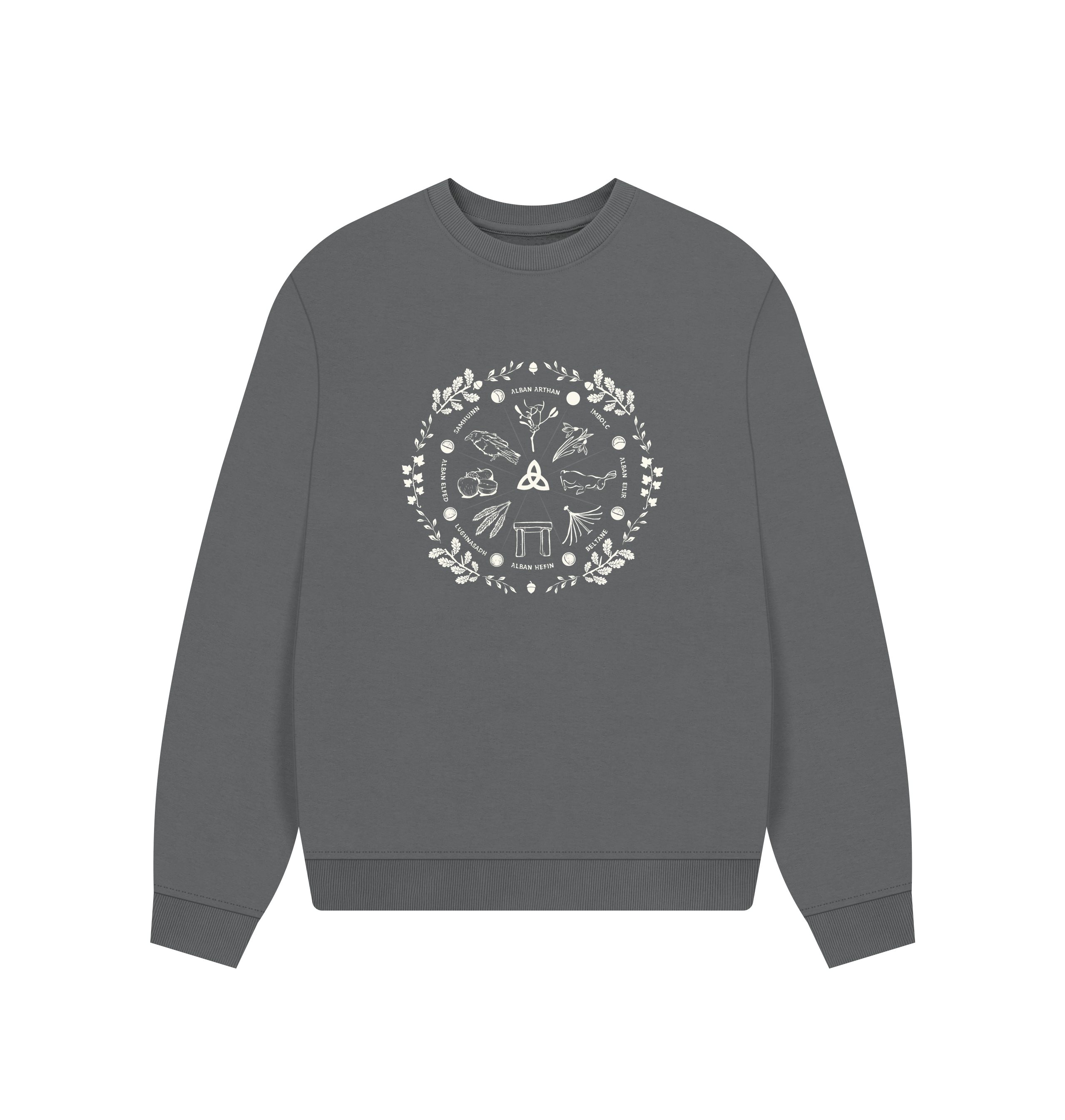 Slate Grey Printed Sweater Front