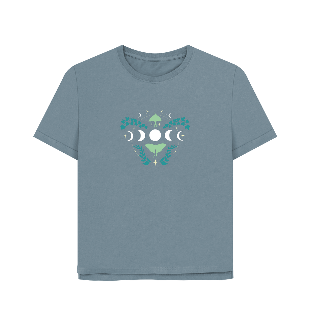Stone Blue Printed T-shirt Front