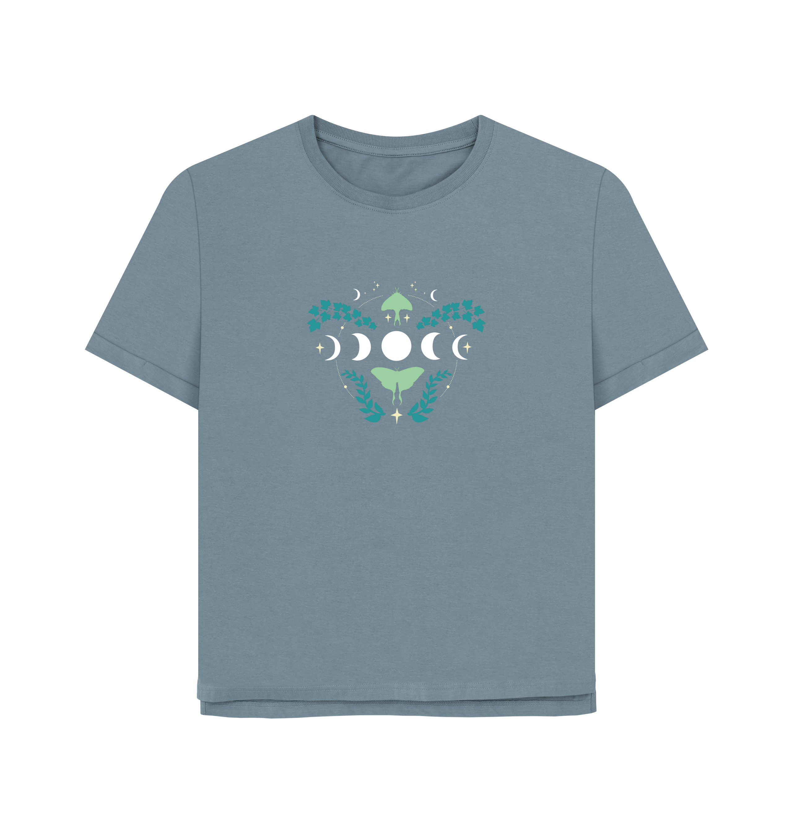 Stone Blue Printed T-shirt Front