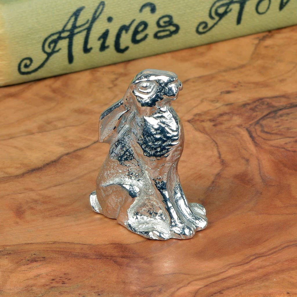 Moongazing Hare, English Pewter Good Luck Sculpture