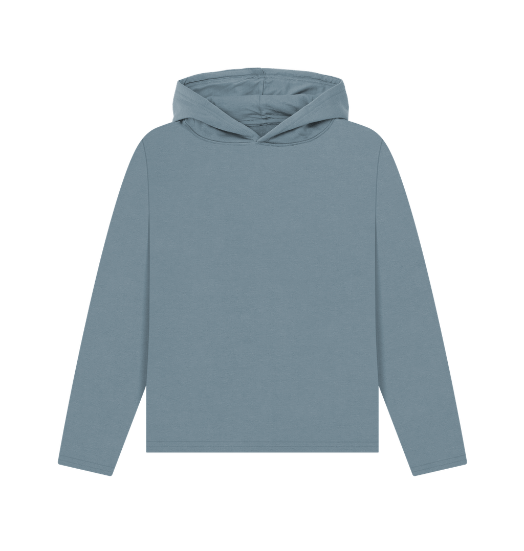 Stone Blue Printed Hoody Front