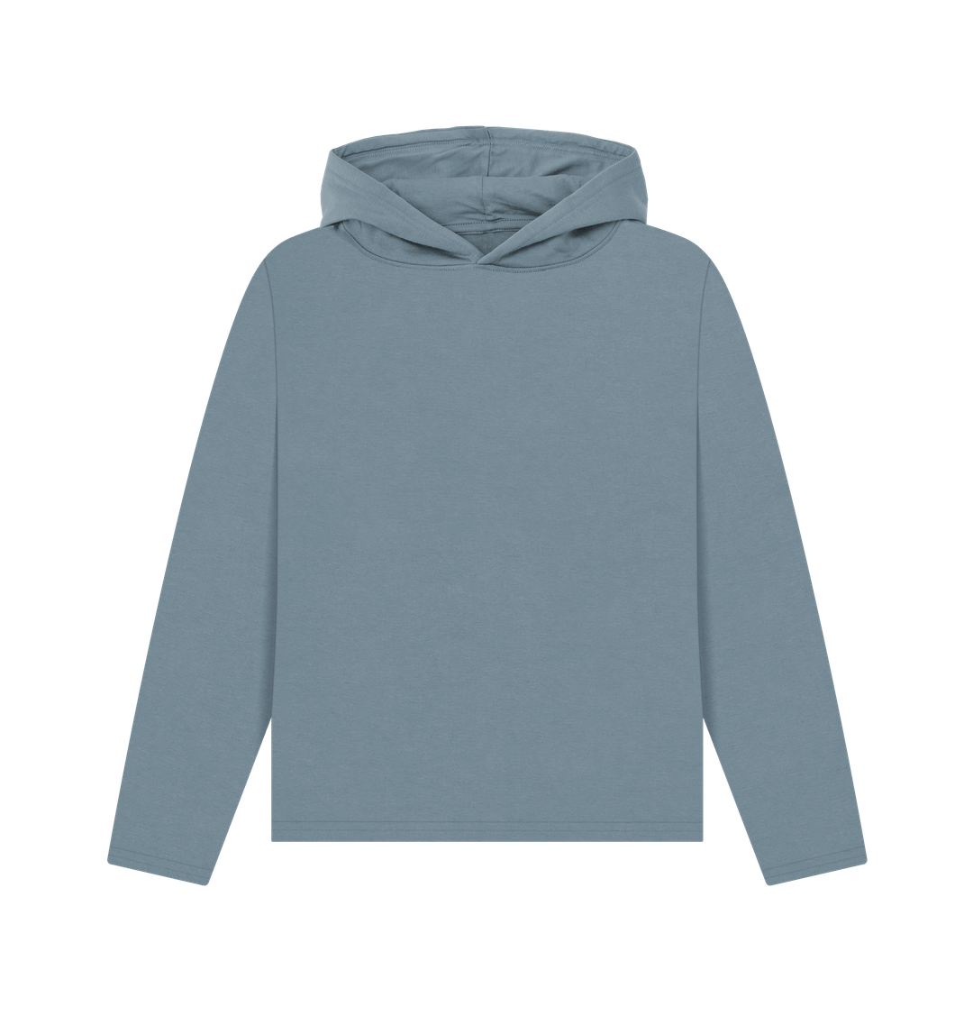 Stone Blue Printed Hoody Front