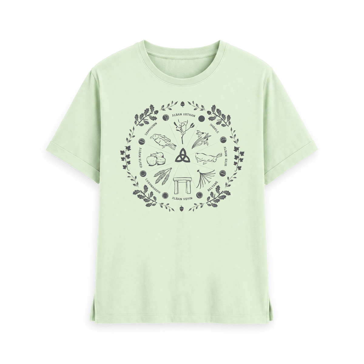 Pastel Green Printed T-shirt Front