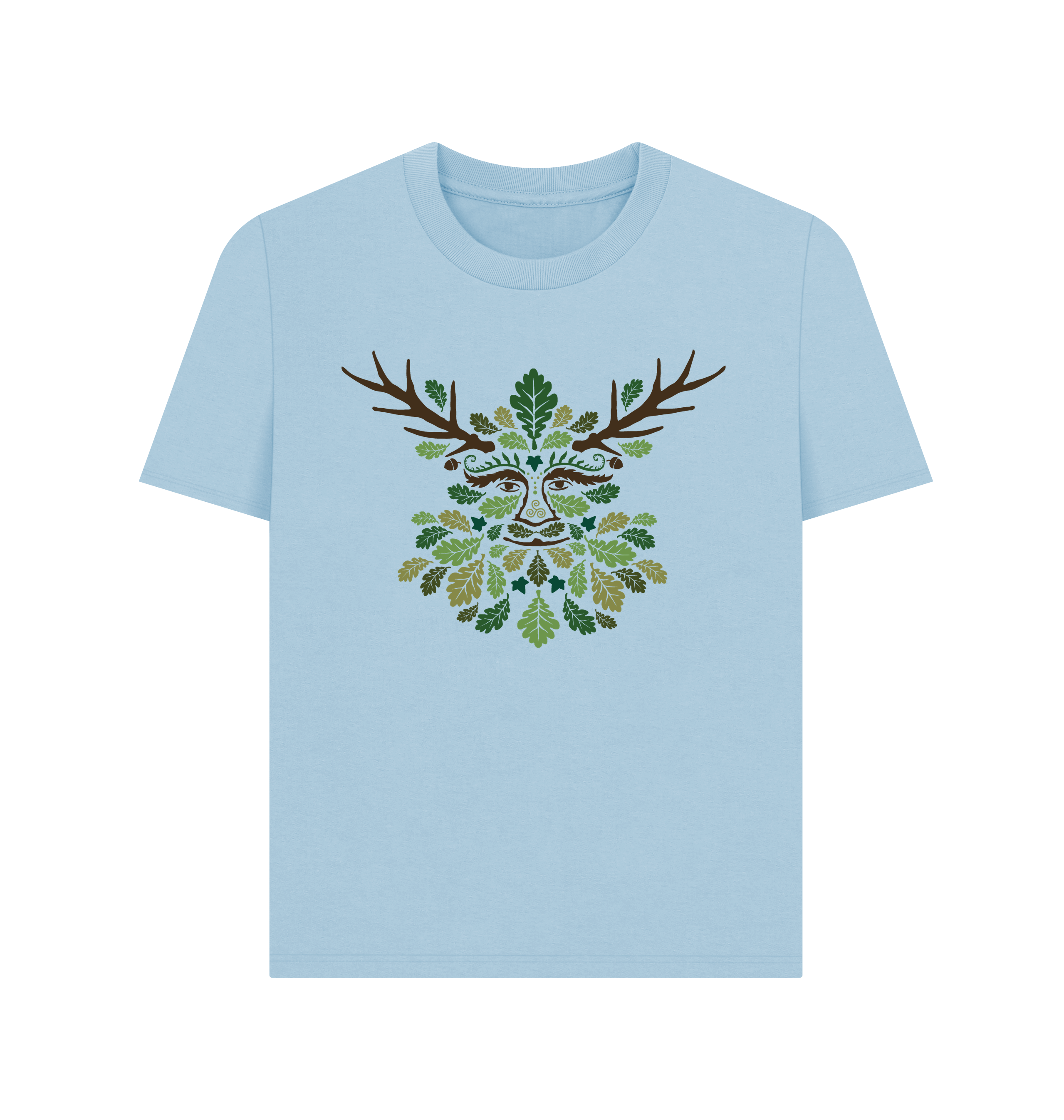 Milky Blue Printed T-shirt Front
