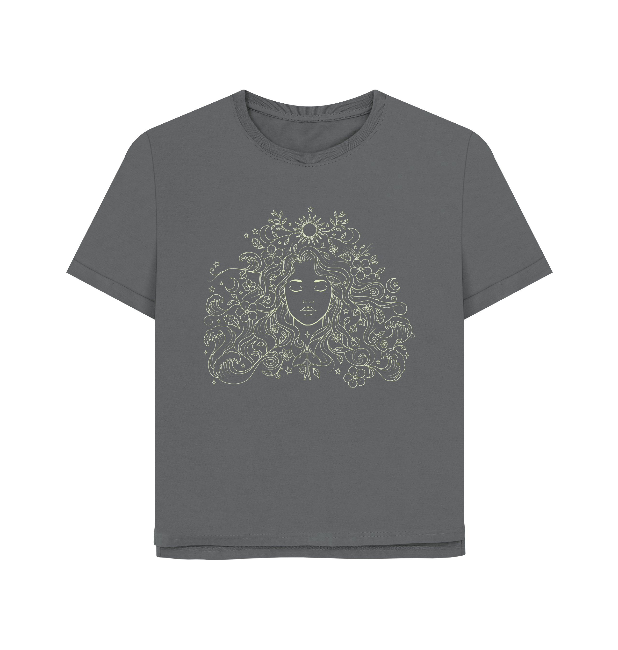 Slate Grey Printed T-shirt Front