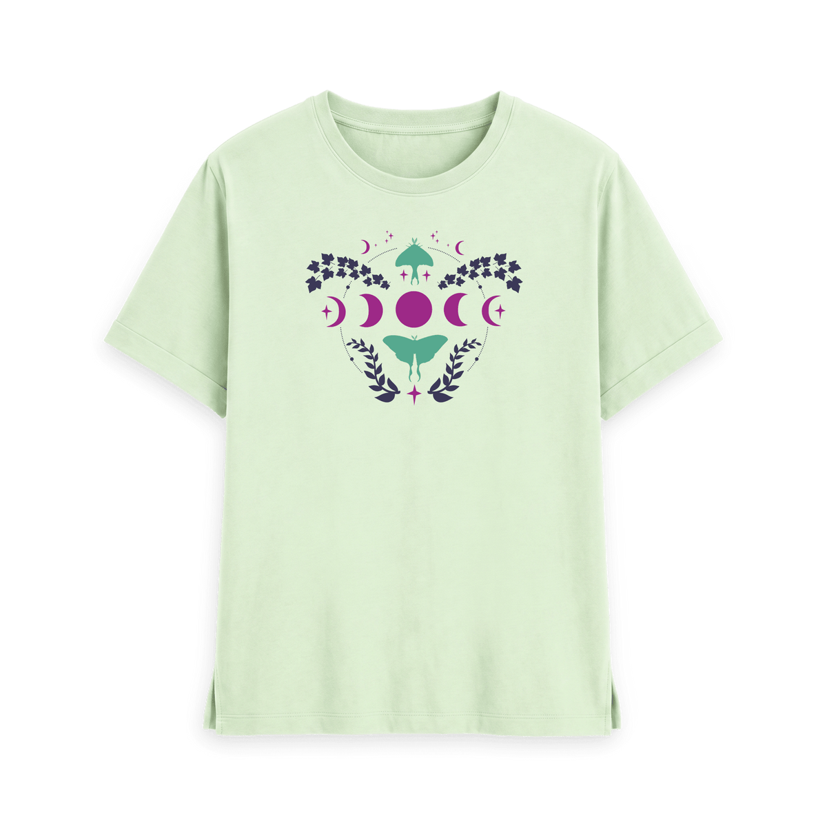 Pastel Green Printed T-shirt Front