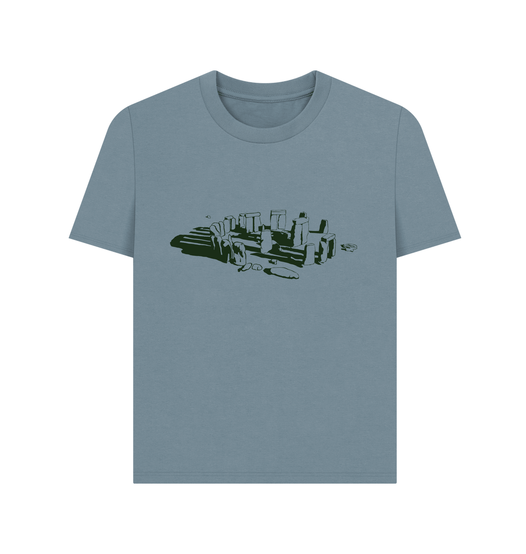 Stone Blue Printed T-shirt Front