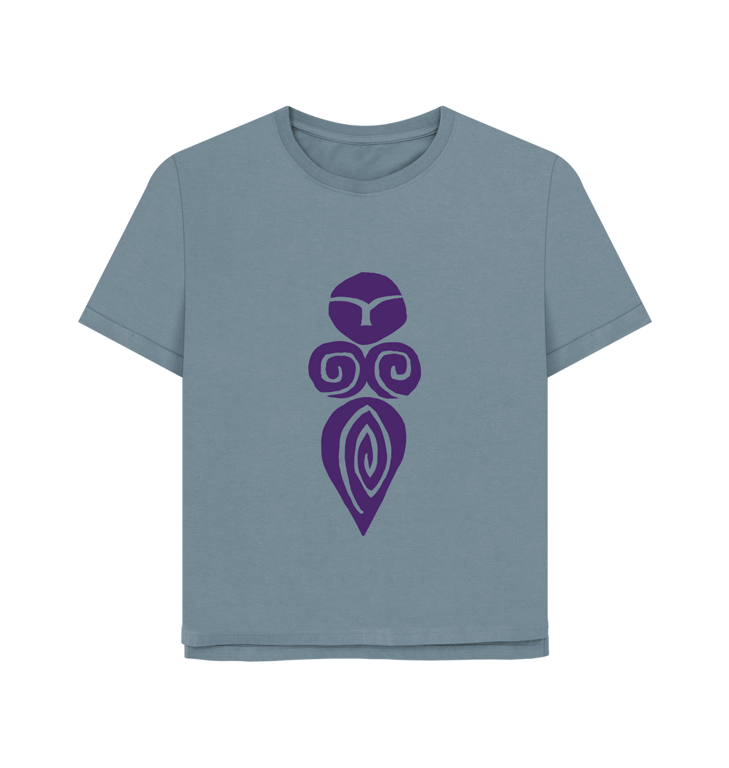 Stone Blue Printed T-shirt Front