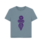 Stone Blue Printed T-shirt Front