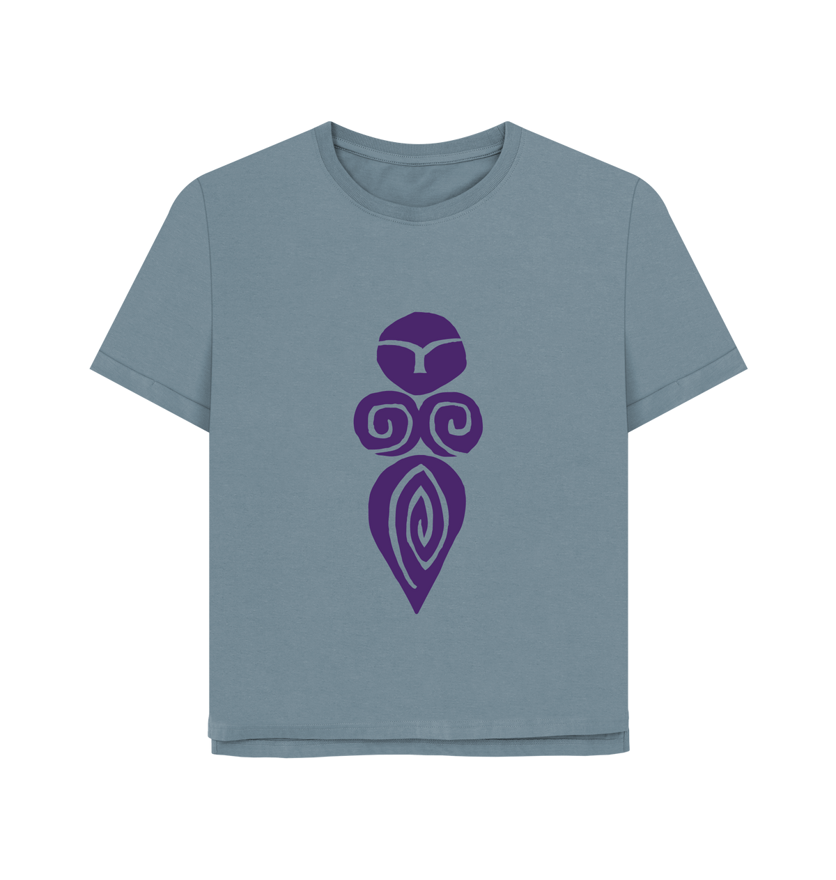 Stone Blue Printed T-shirt Front