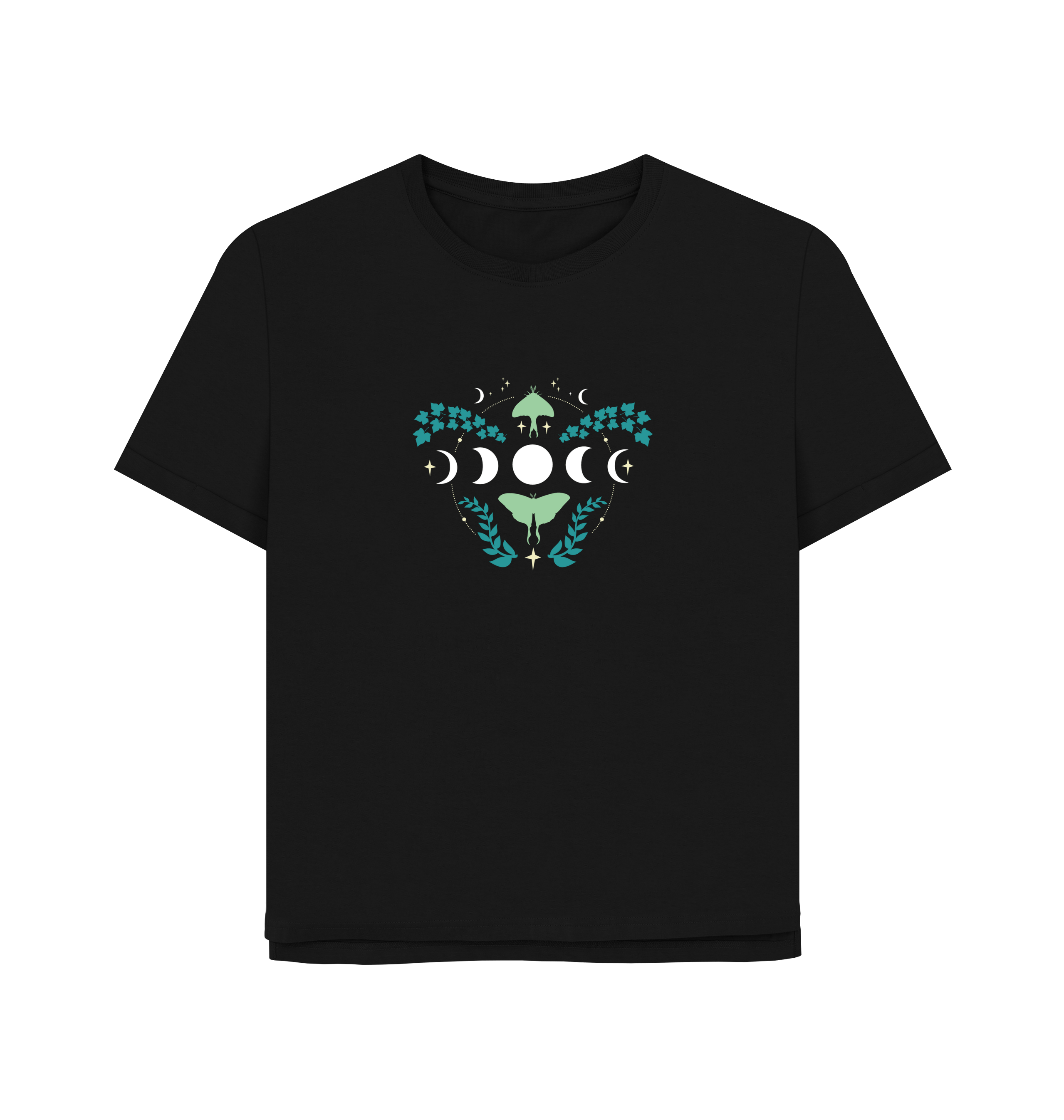 Black Printed T-shirt Front