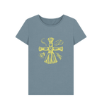 Stone Blue Printed T-shirt Front