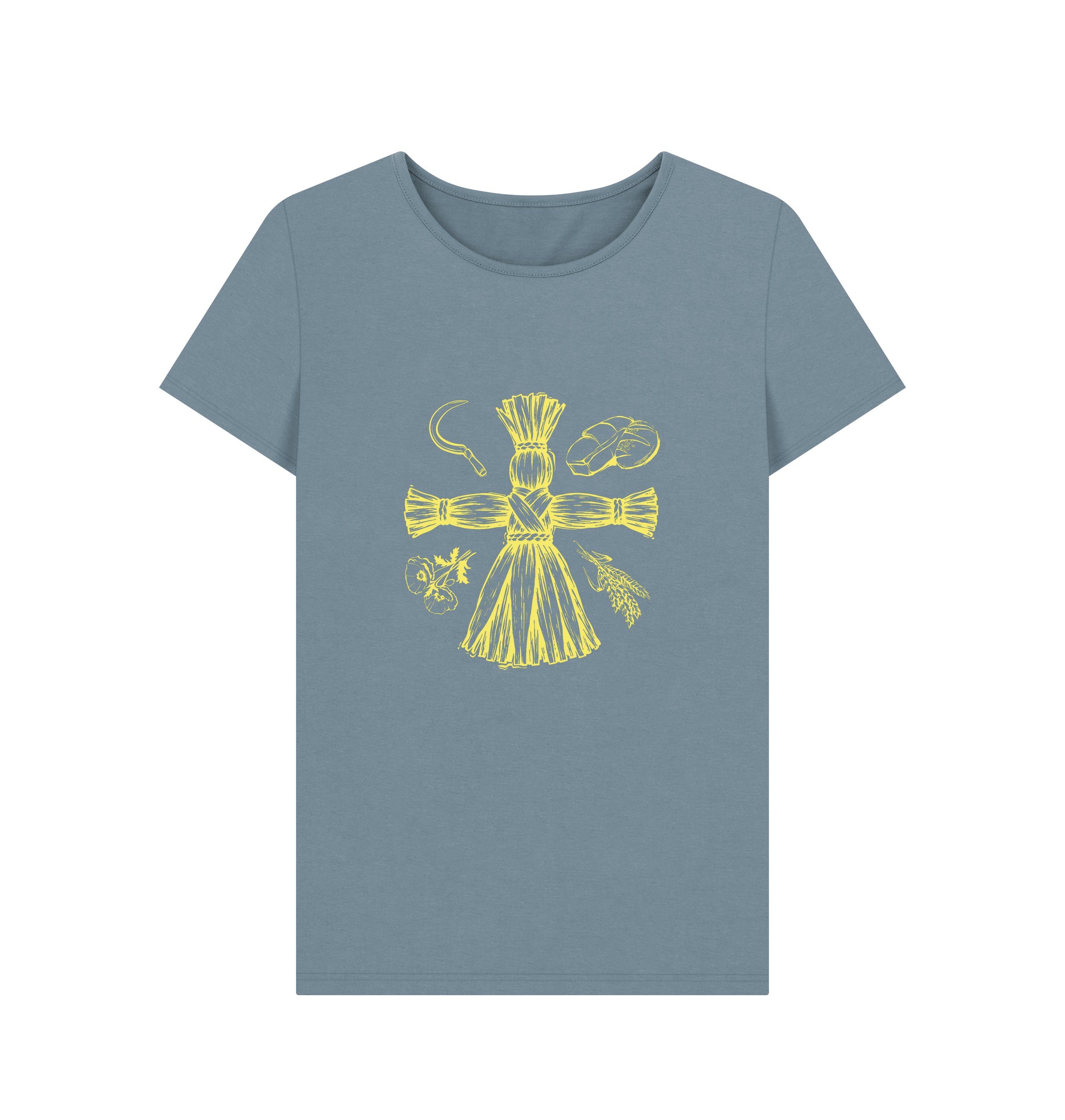 Stone Blue Printed T-shirt Front