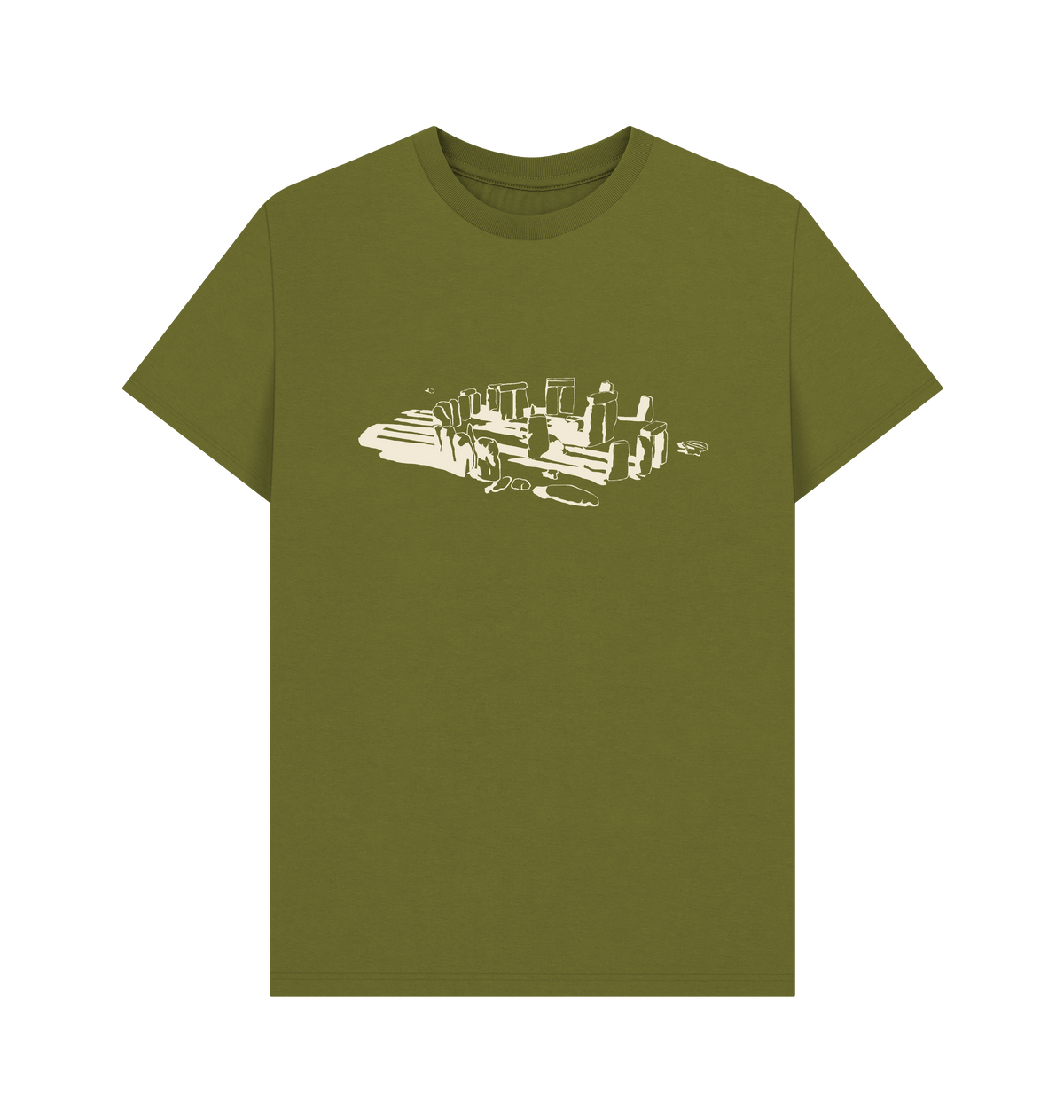 Moss Green Printed T-shirt Front