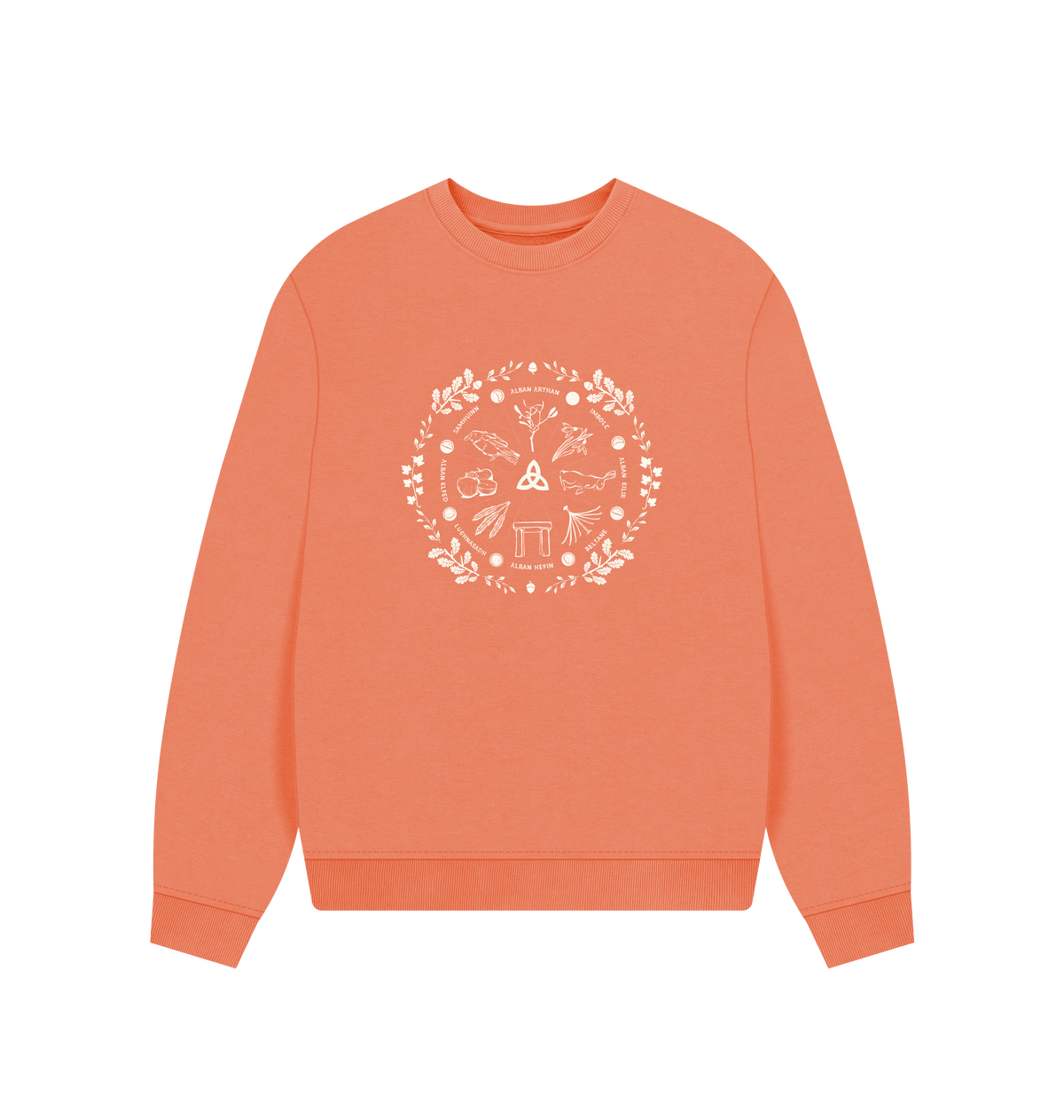 Apricot Printed Sweater Front