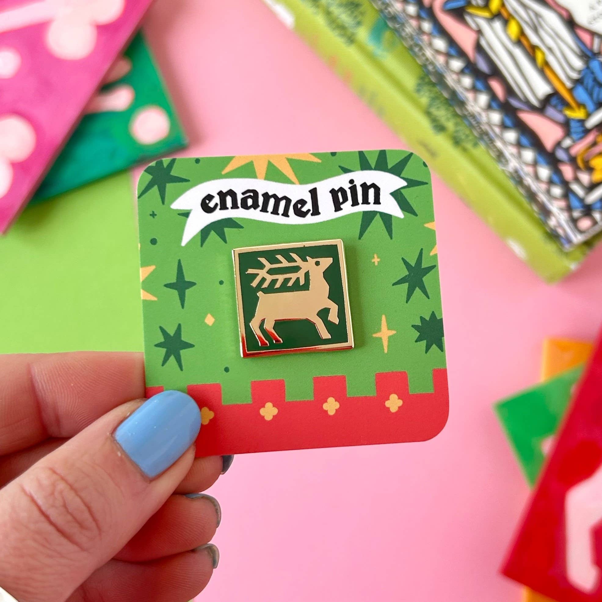 Deer Medieval Tile Enamel Pin
