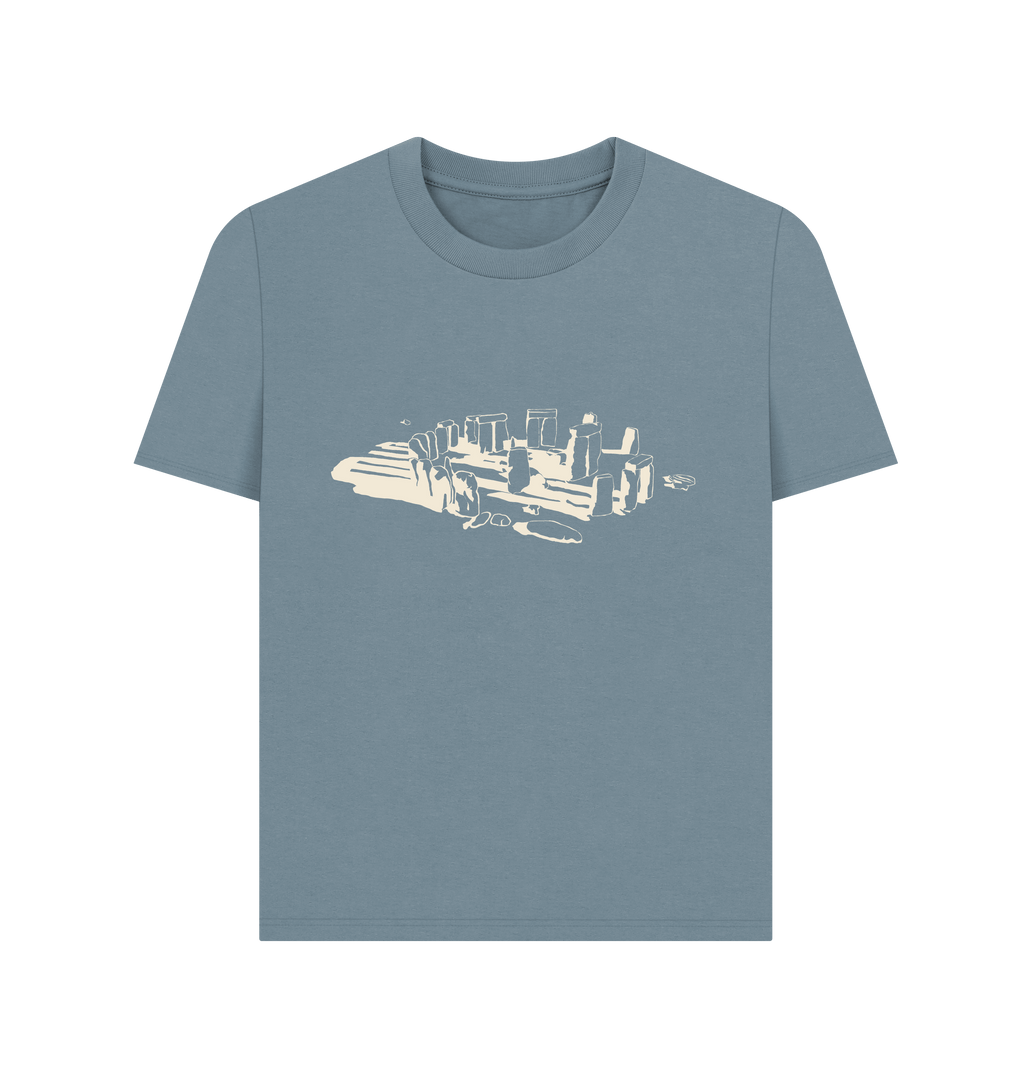Stone Blue Printed T-shirt Front
