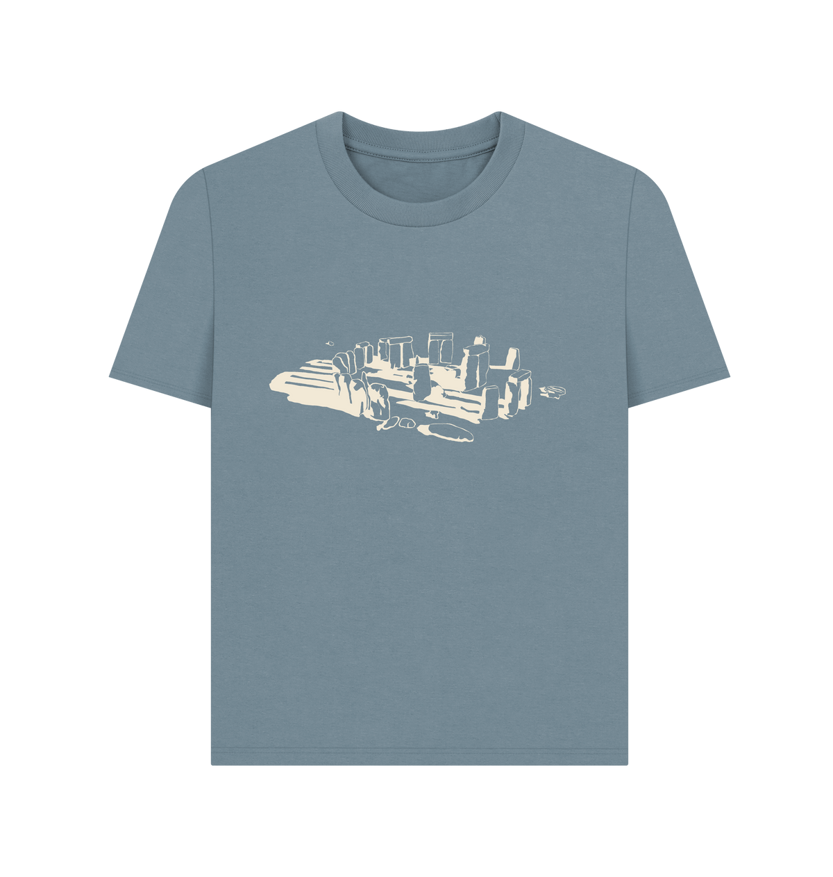Stone Blue Printed T-shirt Front
