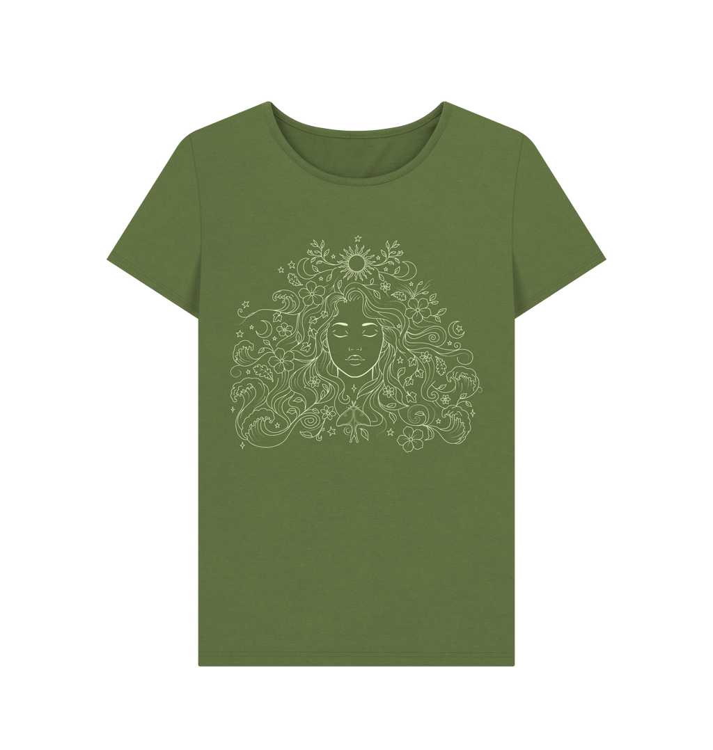 Khaki Printed T-shirt Front