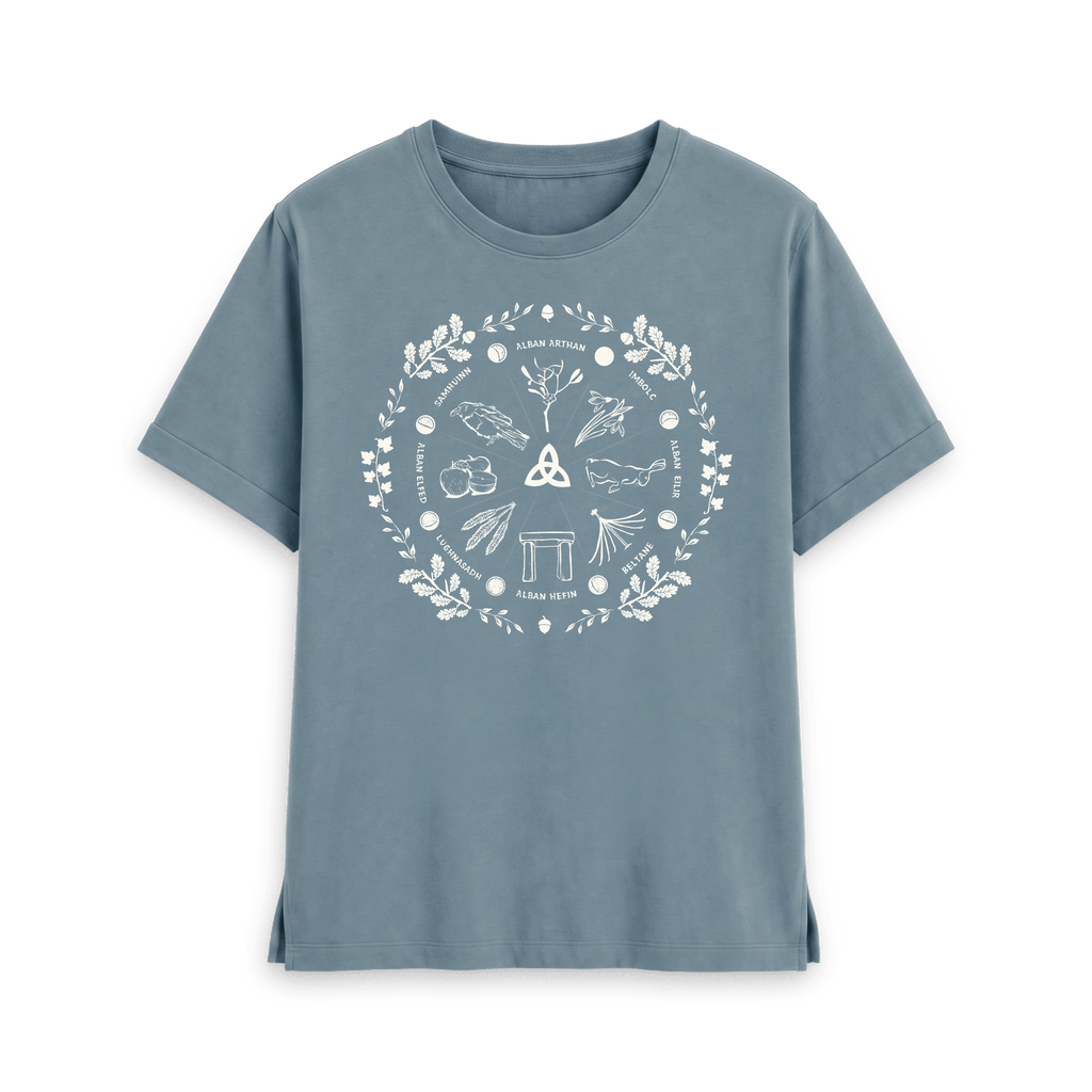 Stone Blue Printed T-shirt Front