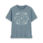 Stone Blue Printed T-shirt Front