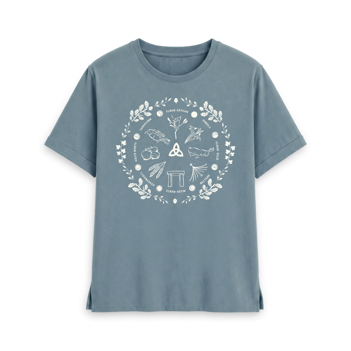 Stone Blue Printed T-shirt Front