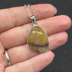 Blue John Fluorite Pendant in Sterling Silver