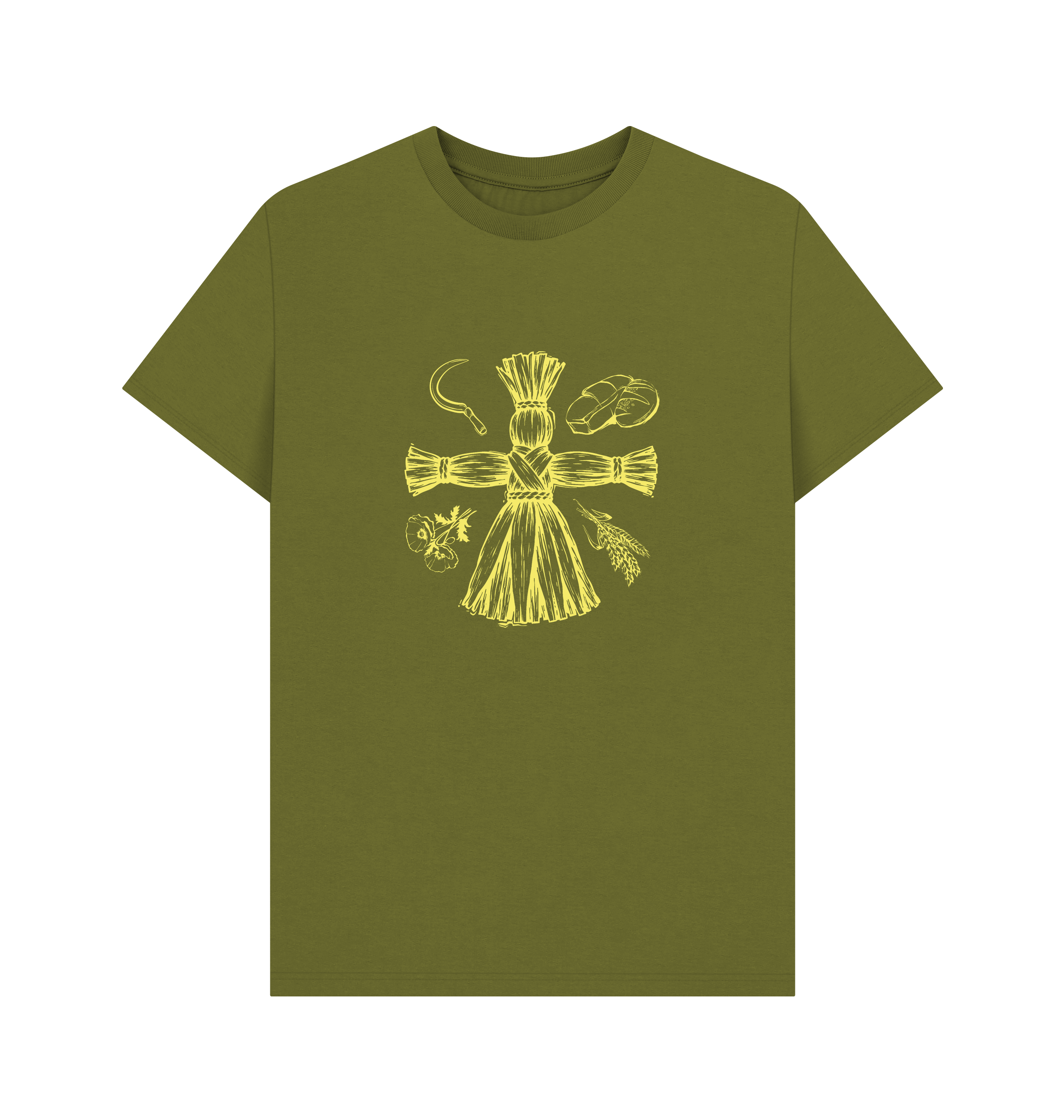 Moss Green Printed T-shirt Front