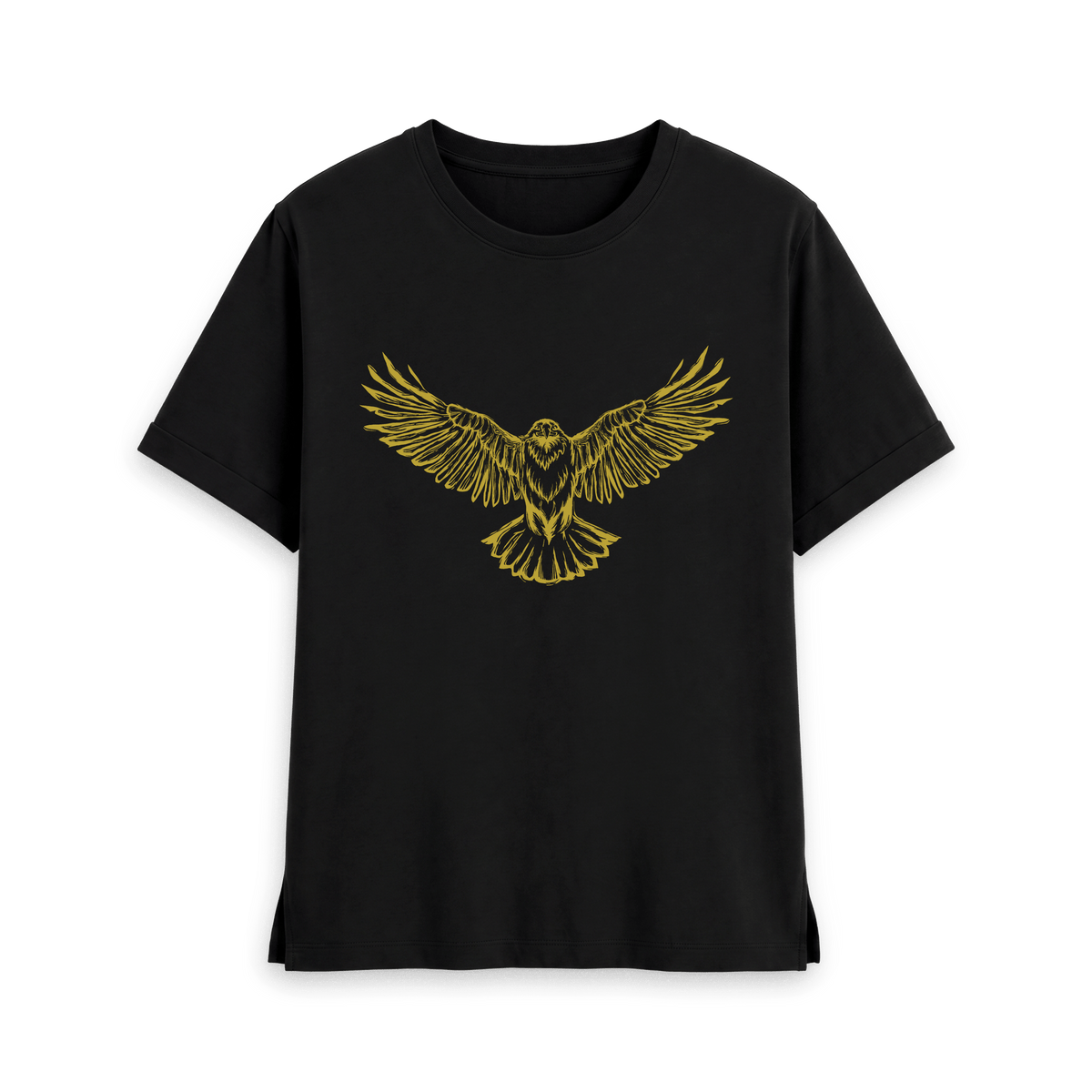 Black Printed T-shirt Front
