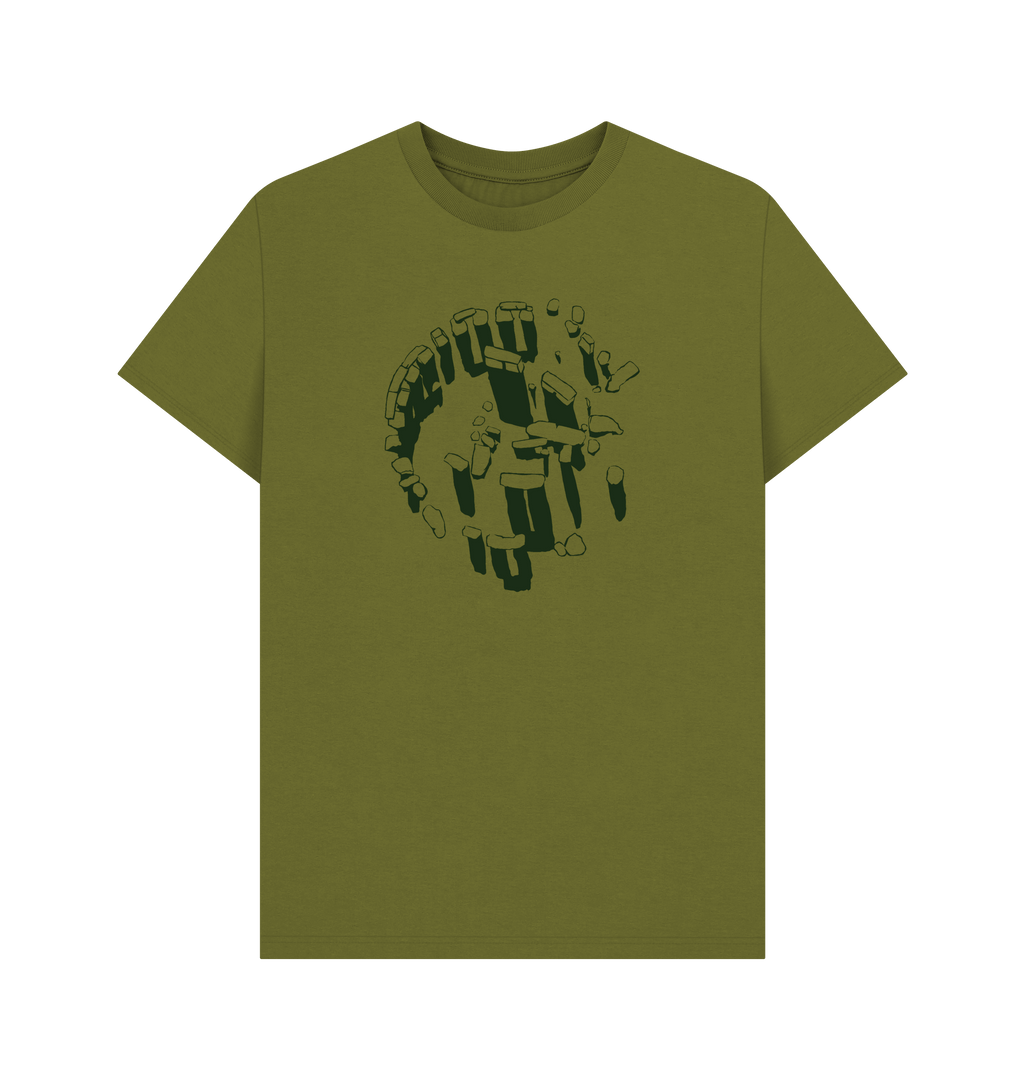 Moss Green Printed T-shirt Front
