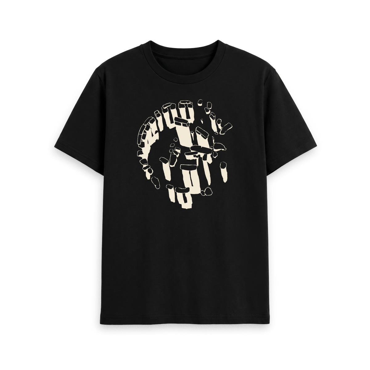 Black Printed T-shirt Front