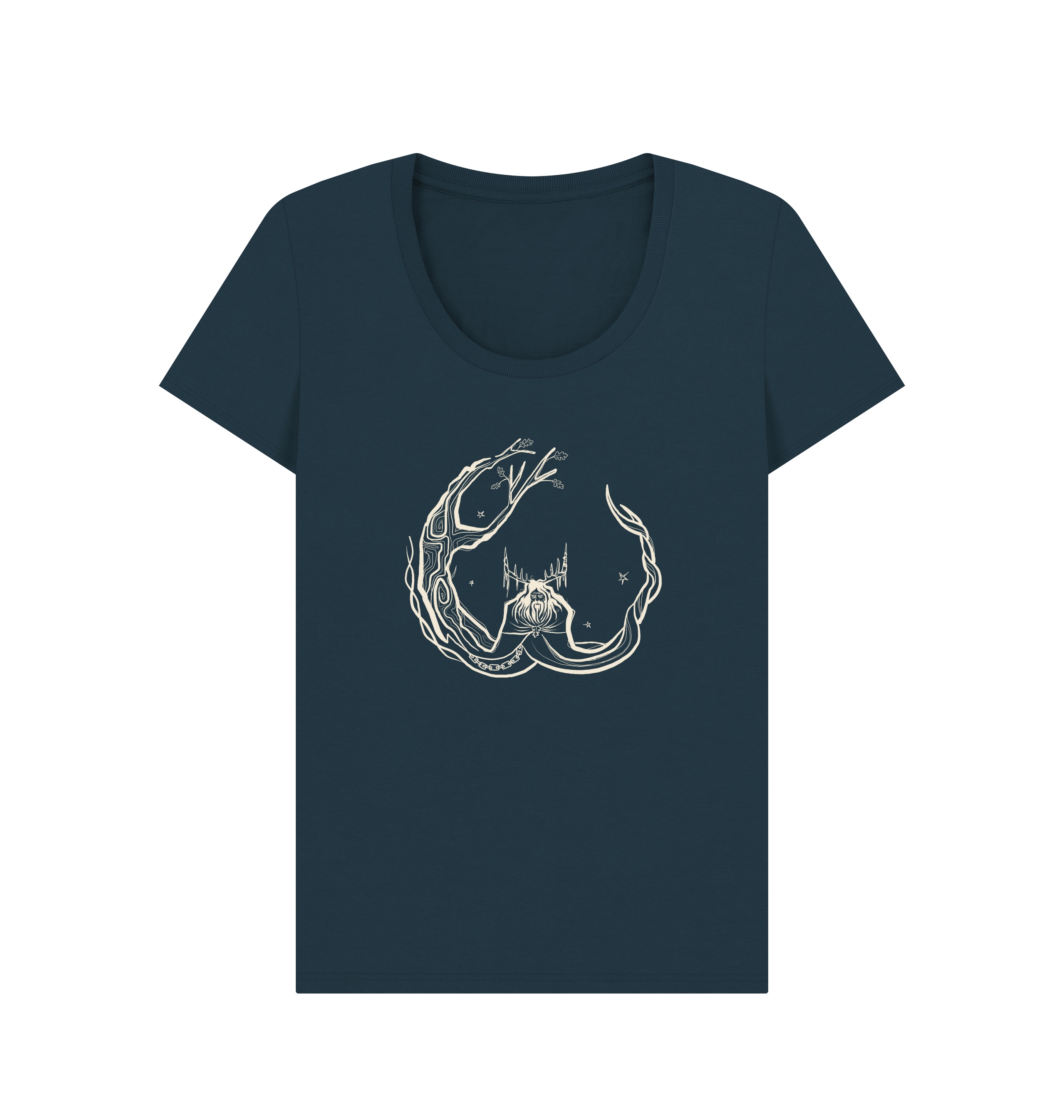Denim Blue Printed T-shirt Front