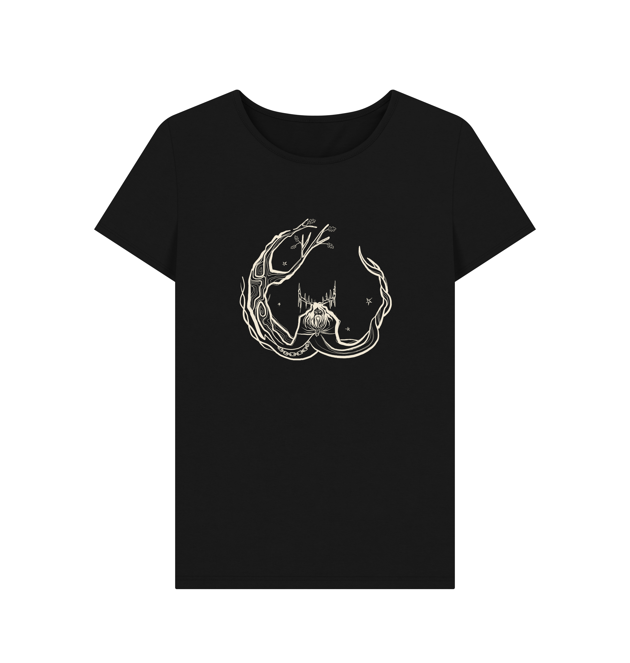 Black Printed T-shirt Front